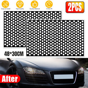 2X Car Rear Tail Light Cover Black Honeycomb Sticker Tail-lamp Decal Accessories (For: Mini)