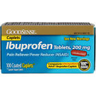 6 Pack GoodSense Ibuprofen Pain Reliever Coated Caplets, 200 mg, 100 Ct