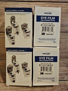Lot Of 4 Magicard Dye Film And Cleaning Spool BT300YMCKO -Boxes SLIGHTLY DAMAGED