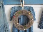 Vintage Primitive Very Nicely Made Bottle Brush Wreath Great Find Christmas