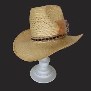 Vintage Resistol Stagecoach Western Cowboy Straw Hat 7 1/8 Self Conforming USA