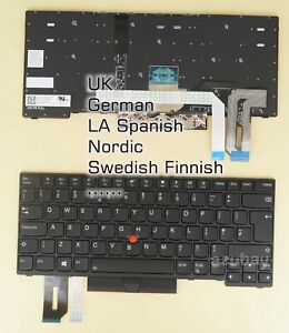 Keyboard For Lenovo Thinkpad E480 E485 T480s L480 L380 L390 /Yoga Backlit Pulled