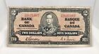1937 Bank of Canada 2$ Bank Note With Signatures Of Gordon & Towers Y/B 2621087