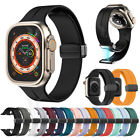 Silicone Magnetic Buckle Strap Watch Band For Apple Watch Ultra SE 8 7 6 5 4 3 2