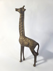 Vintage Giraffe Bronzed Solid Cast Brass Large 10