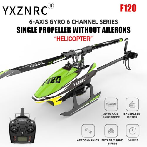 ​YXZNRC F120 RC Helicopter 2.4G 6CH 6-Axis Gyro 3D Brushless Flybarless RTF