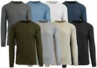 Men's Crew Neck Waffle-Knit Long Sleeve Thermal Shirts (S-5XL) NWT Free Shipping