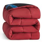 Reversible Comforter Duvet Insert - All Season Quilted Full 3-red/Black