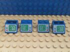 LEGO 4x Lot Classic Space Blue 2x2 Printed Slopes Inverted Computer 483 920 493