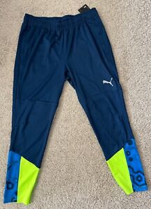 Puma Dry Cell Blue/Green Slim Fit Men's Training Pants - Size XL (Free Shipping)