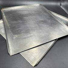 2 Cookie Sheets 3 Edges Stainless Steel 14x16 Large Unbranded Baking Pans