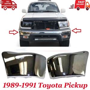 New Fits 1989 1990 1991 Toyota Pickup 4WD Front Left Right Bumper End Chrome (For: 1991 Toyota Pickup)