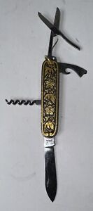 Vintage Toledo Multi Function Damascene Pocket Knife