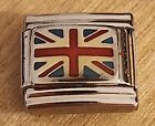 UK UNITED KINGDOM British Flag Italian Charm Bracelet Link 9mm gift