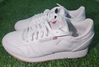 Reebok Classic Leather GY0953 White Grey Red Shoes Sneakers Size 6.5 Tried On