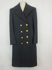 Vintage Hyman Gruskin Naval Clothing Full Length Black Wool Trench Coat w/ Liner