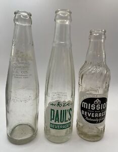 Vintage Connecticut ACL Bottles PAUL'S + MISSION Beverages X-TRA Special