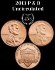 2013-P&D Lincoln Shield Cent (2) Penny Set BRILLIANT UNCIRCULATED *JB's Coins*