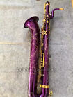 Prof Purple Baritone Saxophone Bass Bari Sax Low A + 2 Necks with Case very nice
