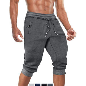 Men's Jogger Shorts Casual Sweatpants Summer Running Gym Workout 3/4 Capri Pants