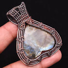 Labradorite Gemstone Copper Wire Wrap Handmade Jewelry Pendant 1.97