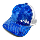 REALTREE BONEFISH FISHING BLUE WHITE CURVED BILL MESH TRUCKER SNAPBACK HAT CAP