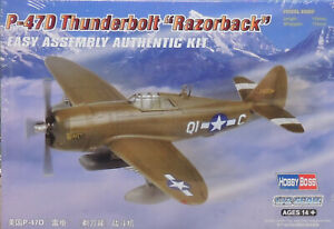 WWII P-47D THUNDERBOLT RAZORBACK HOBBY BOSS 1:72 PLASTIC MODEL AIRPLANE KIT