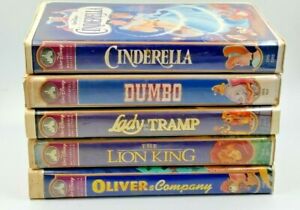 LOT OF 5 Walt Disney Masterpiece Collection VHS Tapes Vintage Movies