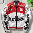 Men Marlboro Leather Jacket Vintage Racing Rarer Motorcycle Biker Leather Jacket