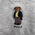 POLO BY RALPH LAUREN Men's XXL Gray Long-Sleeve Embroidered Teddy Bear T-Shirt