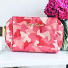 NEW Too Faced pink army camouflage cosmetic makeup bag