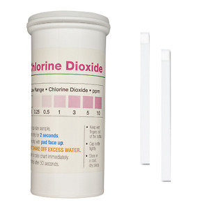 Chlorine Dioxide Single Factor Test Strips, 0-10 ppm [Vial of 50 Strips]