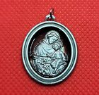 New ListingVintage St.  Anthony Pray For Us Medal Silver Tone Italy