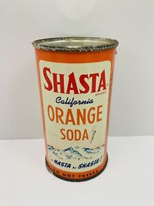 1950’s Shasta California Orange Soda Flat Top Rolled Steel 12 oz Can Seattle