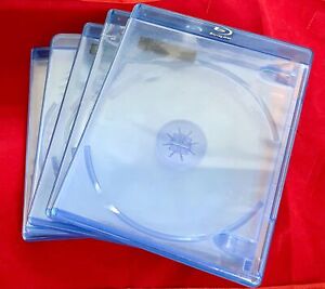 Pack of ( 5 ) Blu-Ray Standard Empty Replacement Cases - Holds 2 discs