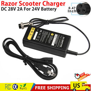 Electric Scooter Battery Charger for RAZOR E100 E200 E300 E125 E150 E500 24V 2A