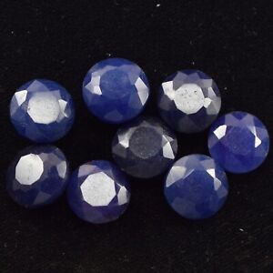 125.25 Ct Natural Blue African Sapphire Round Cut Loose Gemstone Lot 8 Pieces