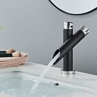Matte Black Bathroom Basin Faucet Waterfall sink Vanity Mixer Taps Single Handle
