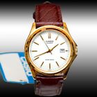Casio MTP1183Q-7A Men's Gold Analog Leather Band Watch