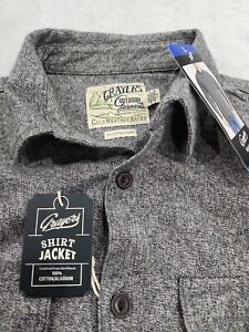 New Grayers Men's Shirt Jacket With Pockets Size Large.  Gray.  100% Cotton