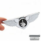 Chrome Black Wing Badge Middle Finger Skull Car Front Grille Emblem Universal (For: Nissan)