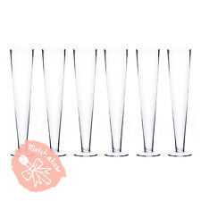 6 pcs Trumpet Clear Glass Vases Wedding Party Centerpieces in 16