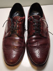 Vintage Florsheim Brown Leather Dress Shoe Mens Size 9E Long Wing Oxfords 30822