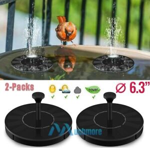 2X 6.3IN Floating Bird Bath Fountain Solar Powered Water Pump Outdoor Pond Pools
