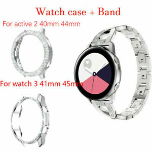 Bling Metal Strap Watch Band Case For Samsung Galaxy Watch Active 2 40 44 41 45