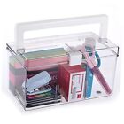 BTSKY Multipurpose Plastic Storage Box with Top Handle & Latch Lock Clear White