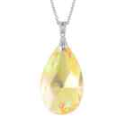 925 Sterling Silver Yellow Topaz Pendant Necklace Jewelry for Women Size 20