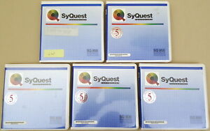 LOT of (5) 88MB SyQuest Removable Cartridges for AMIGA APPLE MAC PC 1 Imagine 3D
