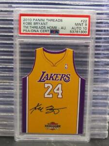2010-11 Threads Kobe Bryant Team Threads Home Auto Autograph #99/99 PSA 9/10