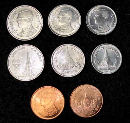 Thailand 4 Coins Set 1, 5, 10, 25 Satang UNC World Coins